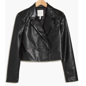Avec Les Filles Black Faux Leather Jacket
